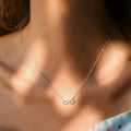 Silver Infinity Pendant Necklace Clear Pavé Stone Charm view 2