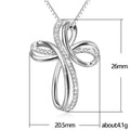 White Gold Twisted Mobius Pendant Necklace Clear Pave view 5
