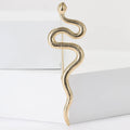 Textured Scale Snake Brooch Gold Or Silver Tone Metal Pin view 2