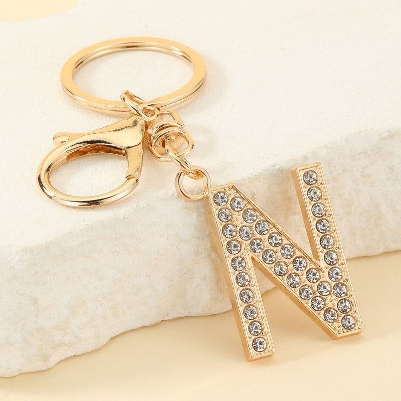 Fashion 26 Letter Metal Keychain Initial Bag Charm Personalized Accessory