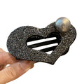Rhinestone Heart Pearl Shark Claw Hair Clip 2 Colors view 5