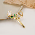 Gold Alloy Enamel Flower Hair Claw Clips Five Assorted Styles view 8