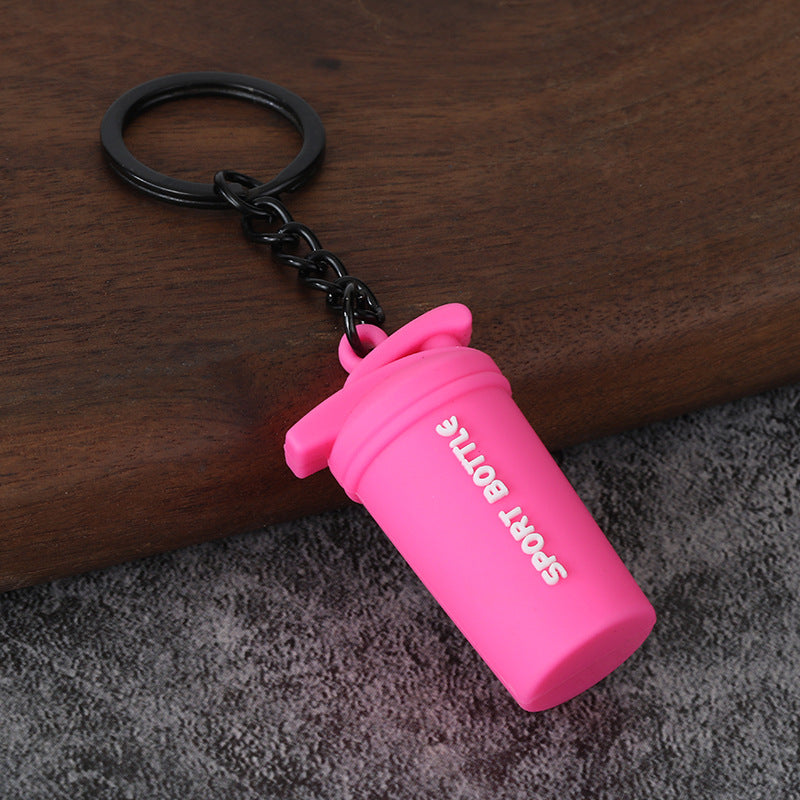 Fitness Barbell and Weight Plate Metal Keychain Gym Bag Charm