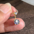 Clear Round Drop Earrings Gold Rose Gold Silver Tones view 6