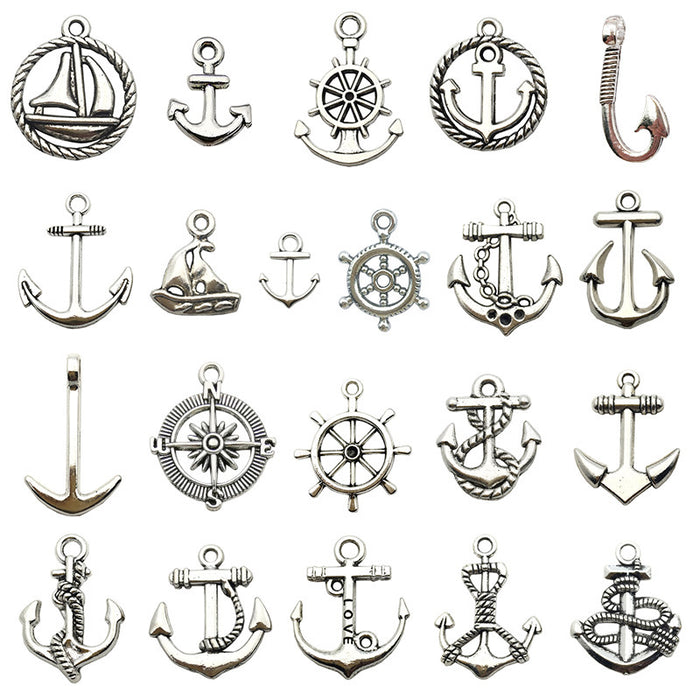 Metallic Nautical Theme Metal Charms with 22 Listed Options