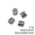 Engraved Round Large-Hole Spacer Bead in Antique Silver Tone view 3