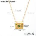 Gold Evil Eye Square Pendant Necklaces and Textured Rings view 8