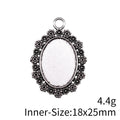 Daisy Oval Cabochon Tray In Antique Bronze And Antique Silver For Jewelry Making view 5