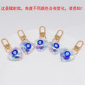 Gold Tone Iridescent Heart Acrylic Evil Eye Clip Keychain view 5