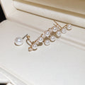 Asymmetric Pearl Ear Climber and Single Stud Earrings view 7