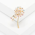 Delicate Flower Branch Crystal Brooch in Gold or Silver Tone view 6