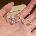 Silver Open Strawberry Rings Star Band Scallop Two Styles view 2
