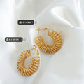 Hammered Spring Coil Hoop Earrings Gold and Steel Tone view 2