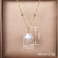 Gold Tone Irregular Baroque Pearl Pendant Satellite Necklace view 4