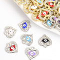 Enamel Evil Eye Heart Jewelry Components For DIY Earrings And Bracelets Charms view 1
