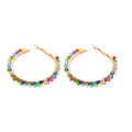 Multicolor Crystal Hoop Earrings In Silver And Gold view 5