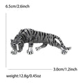 Gold Silver Tone Black Enamel Striped Tiger Brooch view 7