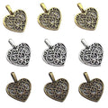 Antique Silver Heart Metal Charms with 3 Listed Options view 5