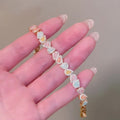 Rose Gold Multicolor Teardrop Crystal Tennis Bracelet view 4