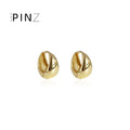 Thick Teardrop Chunky Huggie Hoop Earrings Gold Silver view 2