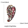 Openwork Crystal Leaf Brooch with Large Faceted Stones view 9