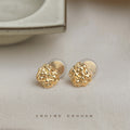 Gold Irregular Liquid Nugget Ear Clip Stud Earrings view 6