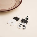Resin N-Shape Geometric Drop Earrings Two Print Colorways view 3