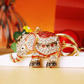 Mixed Jeweled Elephant Keychains in Several Constructions with Two Wrist Loops view 2