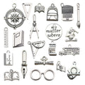 Antique Silver Graduation Theme and Graduation Cap Metal Charms with 27 Listed Options view 5