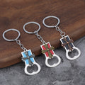 Cross Accent Enamel Bottle Opener Keychains in Three Colors view 1