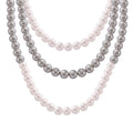 Imitation Pearl Strand Necklaces White Gray Mixed Color view 5