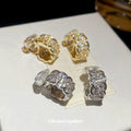 Crystal Chain Link Clip On Hoop Earrings In Two Tones view 1