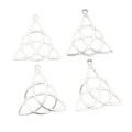 Silver Tone Triquetra Knot Pendant Charm With Two Loops view 5