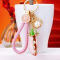 Pearl Pea Pod Keychains with Braided and Bare Wrist Loop Options view 2