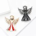 Enamel Angel Brooch in Black and Gold Tone Styles for Jackets and Scarves view 3