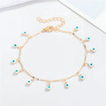 Gold Tone Evil Eye Charm Anklets in Seven Colorful Designs view 7