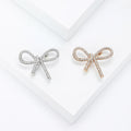 Rhinestone Bow Brooch Clear Crystal Silver Gold Styles view 1