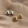 Polished Teardrop Dome Stud Earrings Silver and Gold view 3