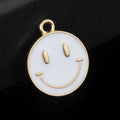 Enamel Smiley Face Charm Pendant Six Colors Gold Tone view 3