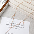 Gold Tone Y Lariat Necklace Clear Teardrop Crystal Dangles view 2