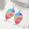 Silver Tone Rainbow Openwork Geometric Hook Earrings view 7