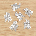 Antique Silver Tone Angel Girl Pendants with Stars and Crescent Moon view 3