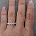 White Gold Tone Twisted Round Crystal Cluster Band Ring Sizes 6-10 view 3