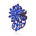 Faceted Crystal Floral Leaf Cluster Brooch in Seven Colorways view 5