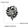 Oval Crystal Wreath Brooch with Faceted Stones for Jackets and Scarves view 8
