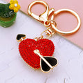 Jeweled Arrow Heart Keychains in Four Colors with Braided and Clasp Free Loops view 11