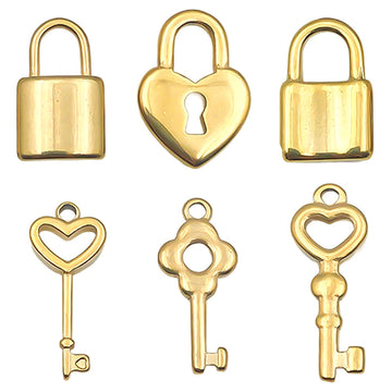 Gold-Tone Heart Metal Charms with 7 Listed Options