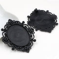 Ornate Oval Cabochon Pendant Trays in Four Finishes view 3