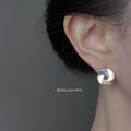 Gold Silver And Rose Tone Interlocking Knot Stud Earrings view 2