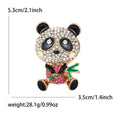 Panda And Bamboo Brooch A Crystal-Covered Panda Holding Green Bamboo view 6